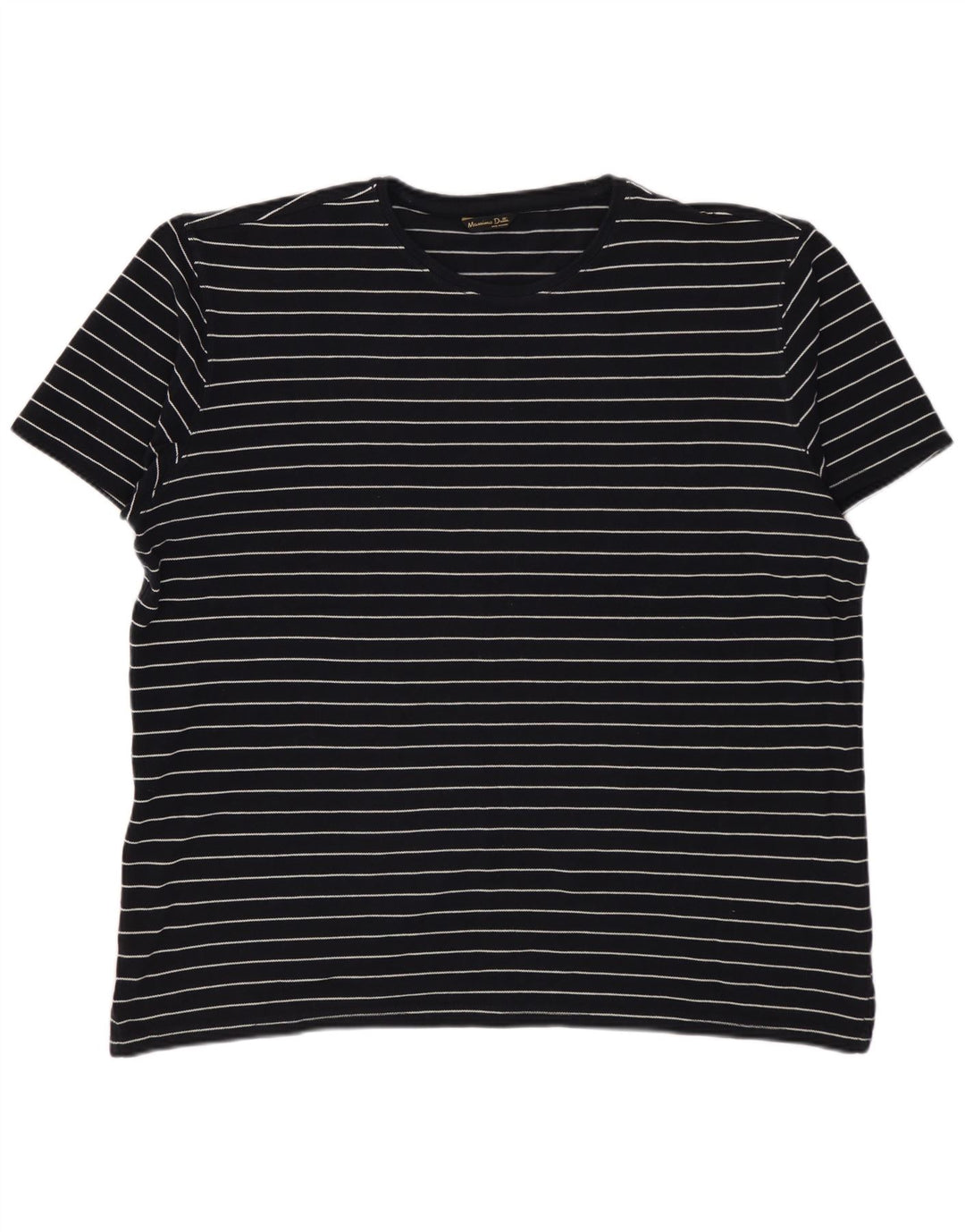 MASSIMO DUTTI Herre T-Shirt Top XL Sort Stribet