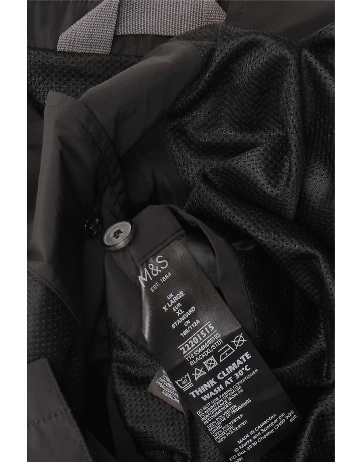 Marks & Spencer Regnjakke til mænd UK 42 XL Sort Polyester