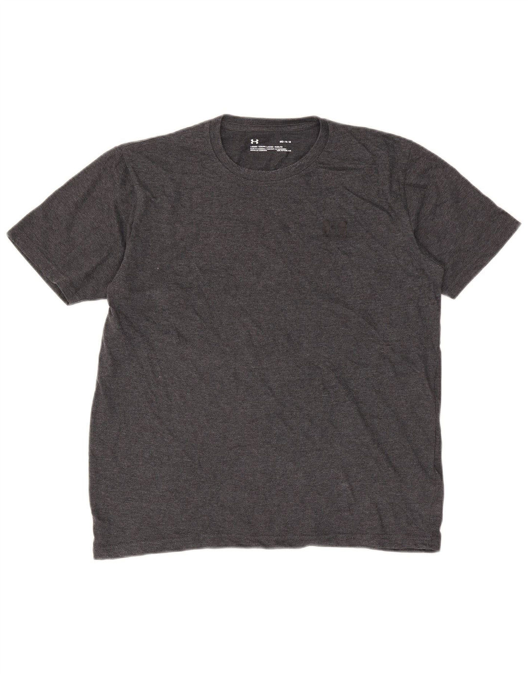Under Armour Herre Heat Gear T-Shirt Top Medium Grey Bomuld