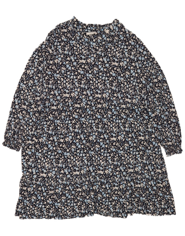 Tchibo Langærmet A-line kjole til kvinder EU 48/50 2XL Navy Blue Floral