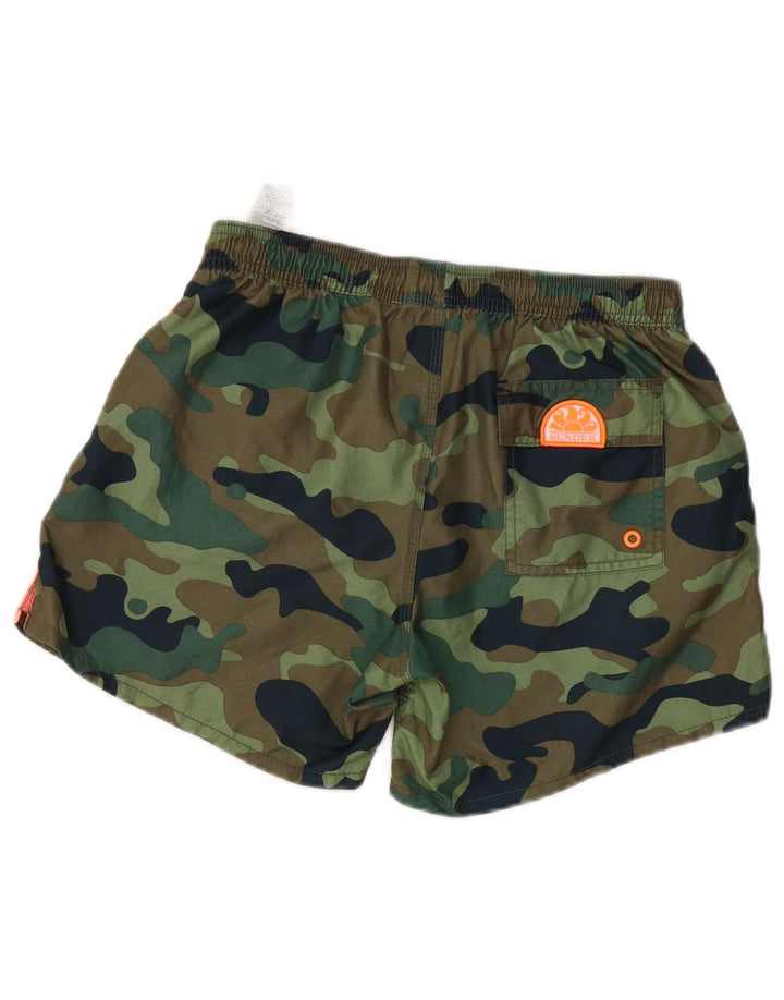 Sundek Boys Badeshorts 15-16 År Khaki Camouflage Polyester