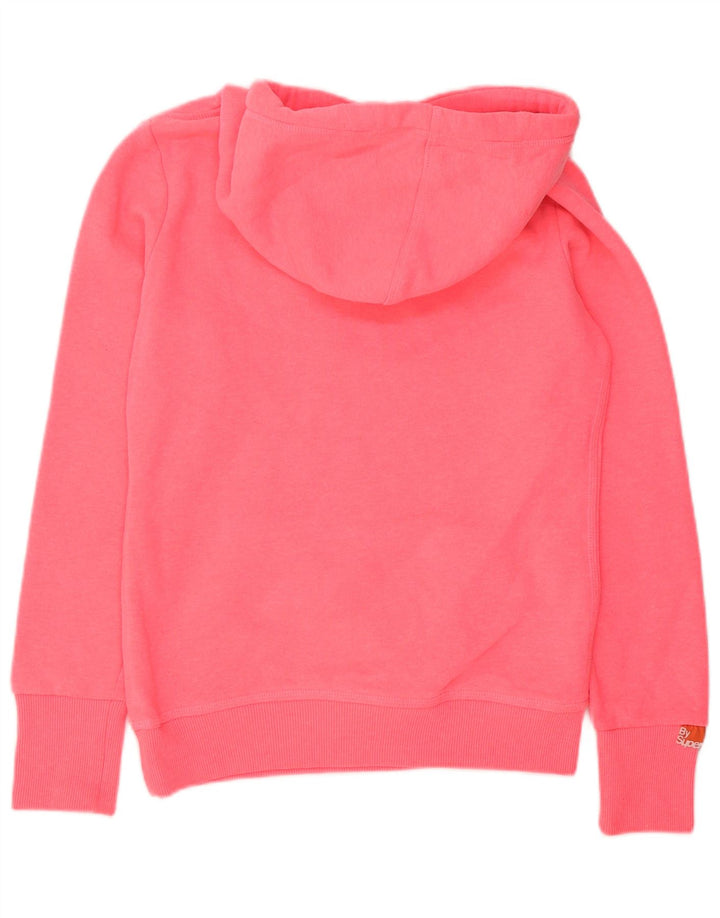 Superdry grafisk hættetrøje til kvinder UK 10 Small Pink Polyester