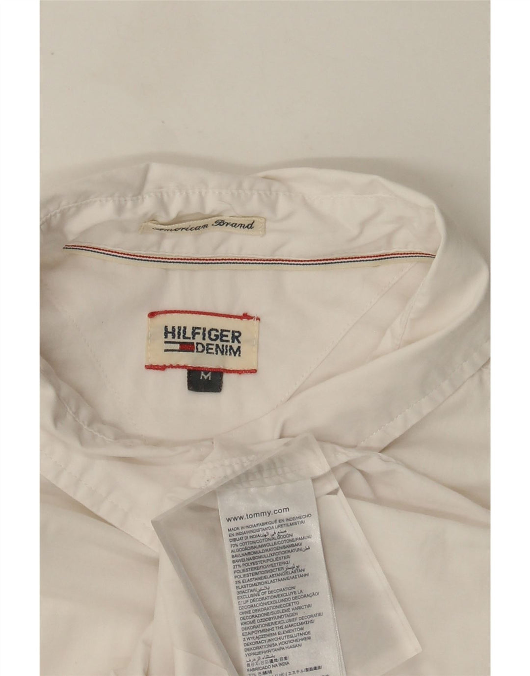 Tommy Hilfiger Dameskjorte UK 12 Medium Hvid Bomuld