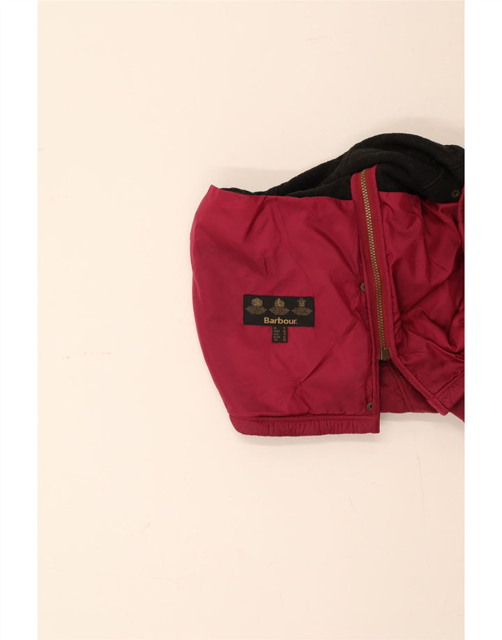 BARBOUR Womens Quilted Jacket UK 14 Large Maroon Polyamide Vintage Barbour and Second-Hand Barbour from Messina Hembry 