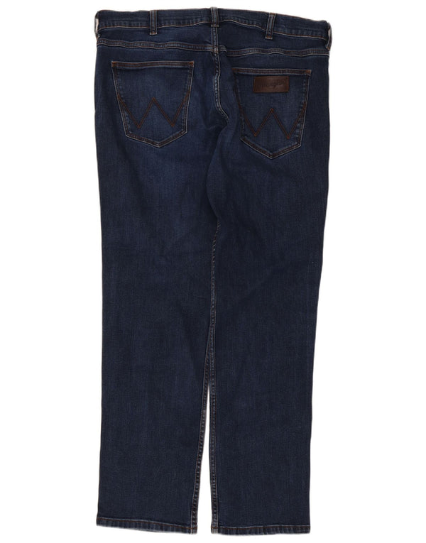 Wrangler Herre Greensboro Straight Jeans W35 L32 Marineblå Bomuld