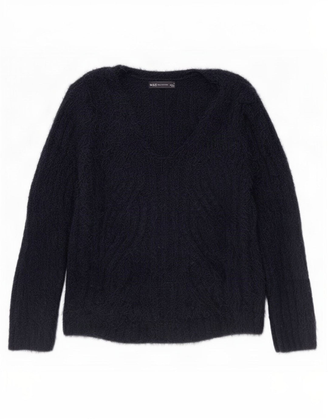 Marks & Spencer Dame V-hals sweater UK 14 Medium Navy Blue