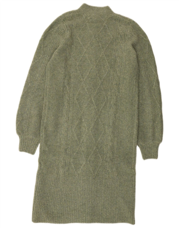 Marks & Spencer Dame Longline Cardigan Sweater UK 10 Small Green