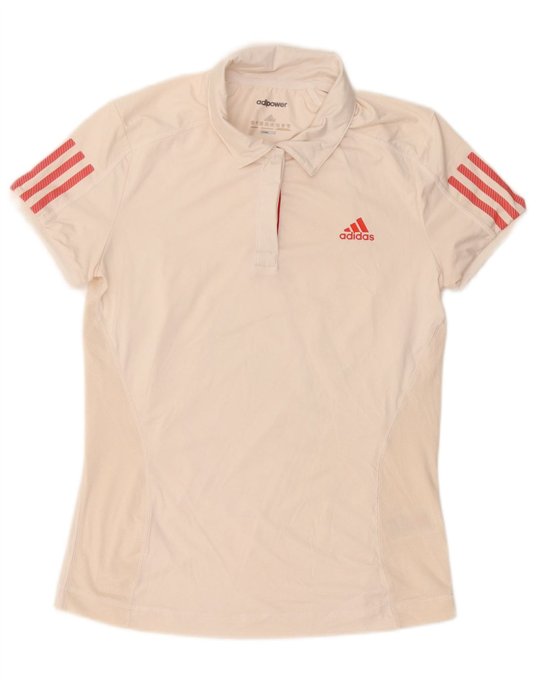 Adidas Dame Climacool Polo Shirt UK 12/14 Medium White Polyester