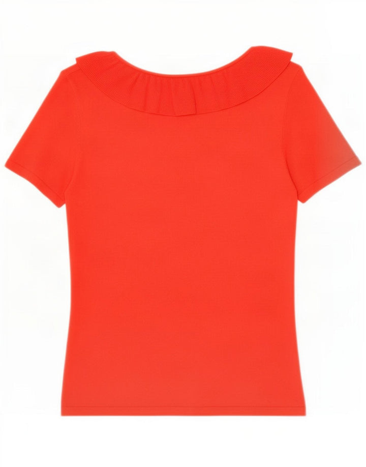 Sandro Ferrone Dame Flæse Front Bluse Top UK 12 Medium Rød Viscose