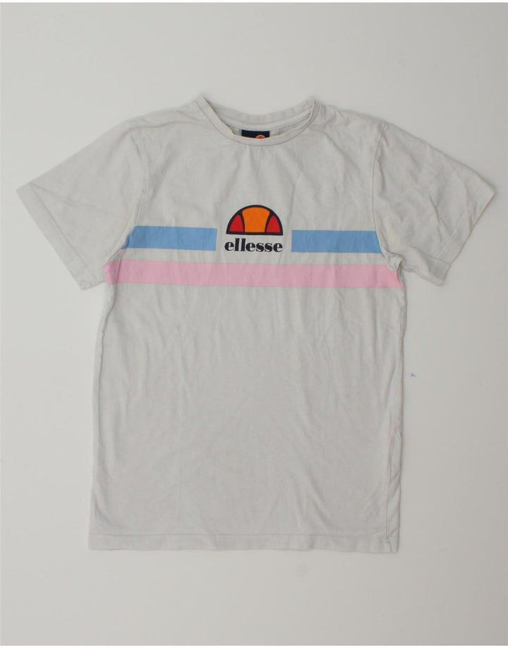 ELLESSE Womens Graphic T-Shirt Top UK 8 Small Blue Cotton Vintage Ellesse and Second-Hand Ellesse from Messina Hembry 