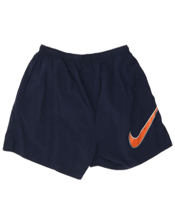 Nike grafiske sportsshorts til mænd, store marineblå nylon