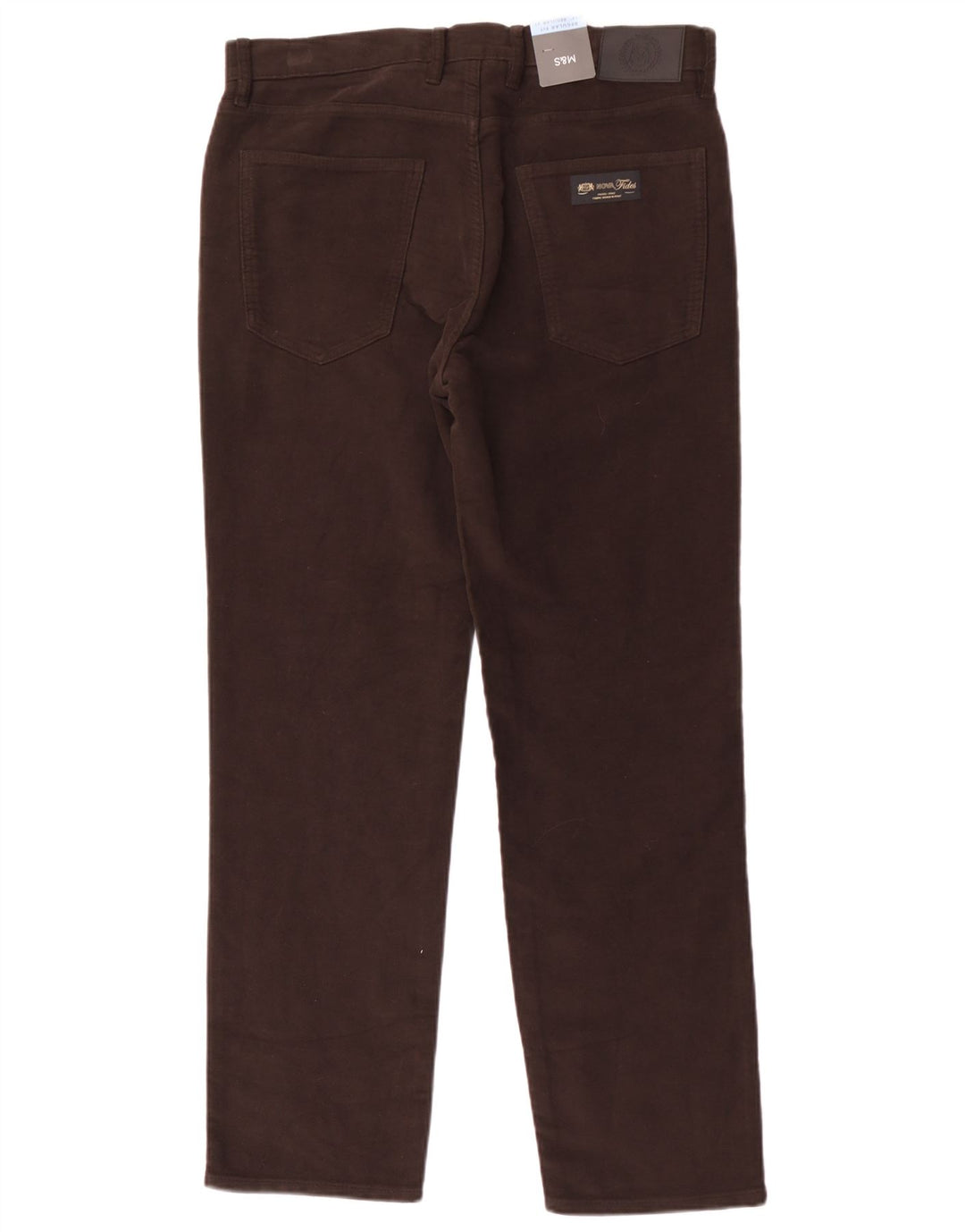 Marks & Spencer Herre Lige Regular Fit Casual Bukser W34 L31 Brun