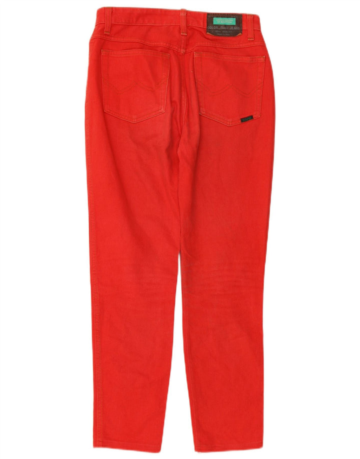 BENETTON Womens Slim Jeans W30 L27 Red Cotton