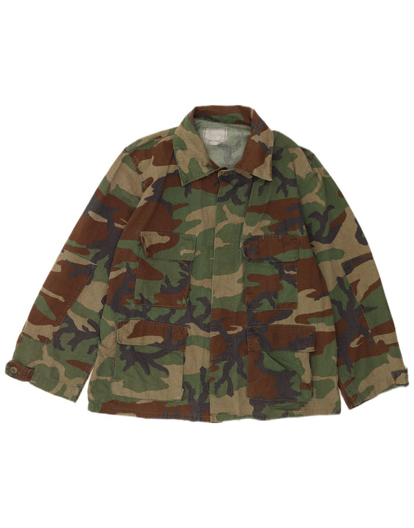 Vintage Herre Military Shirt Medium Khaki Camouflage