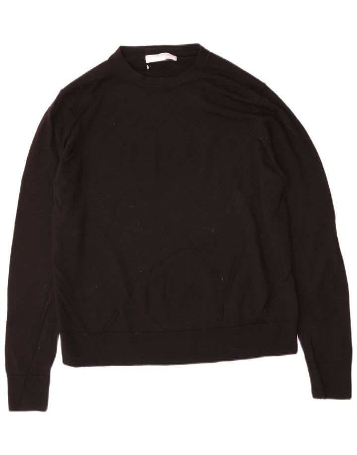 Marks & Spencer Dame sweater med rund hals DK 14 Stor sort uld
