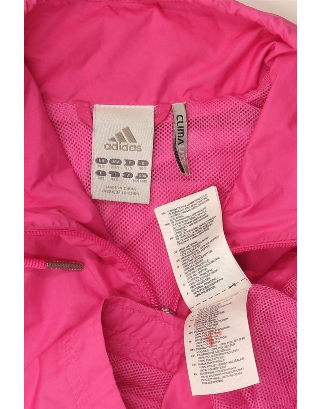 Adidas Dame Climalite Træningsdragt Topjakke UK 14 Medium Pink Polyester