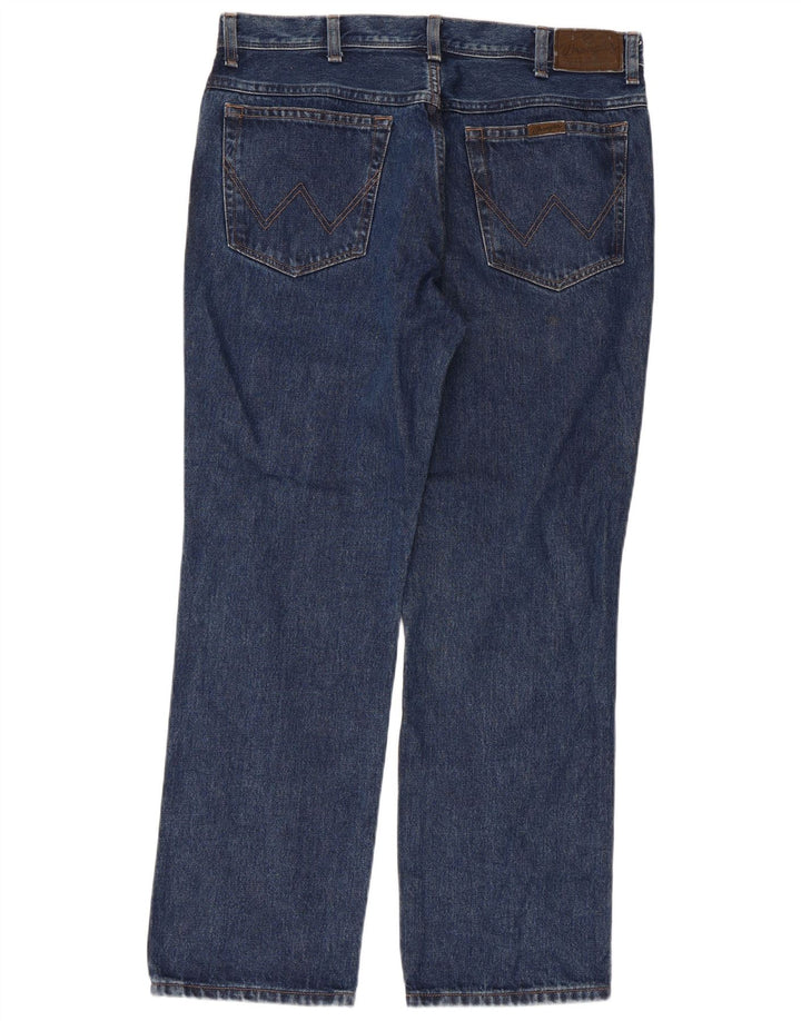 WRANGLER Herre Regular Fit Straight Jeans W36 L30 Blå Bomuld