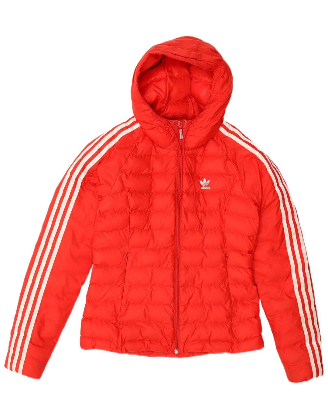 Adidas, polstret hættejakke til kvinder, UK 8 Small Orange Nylon