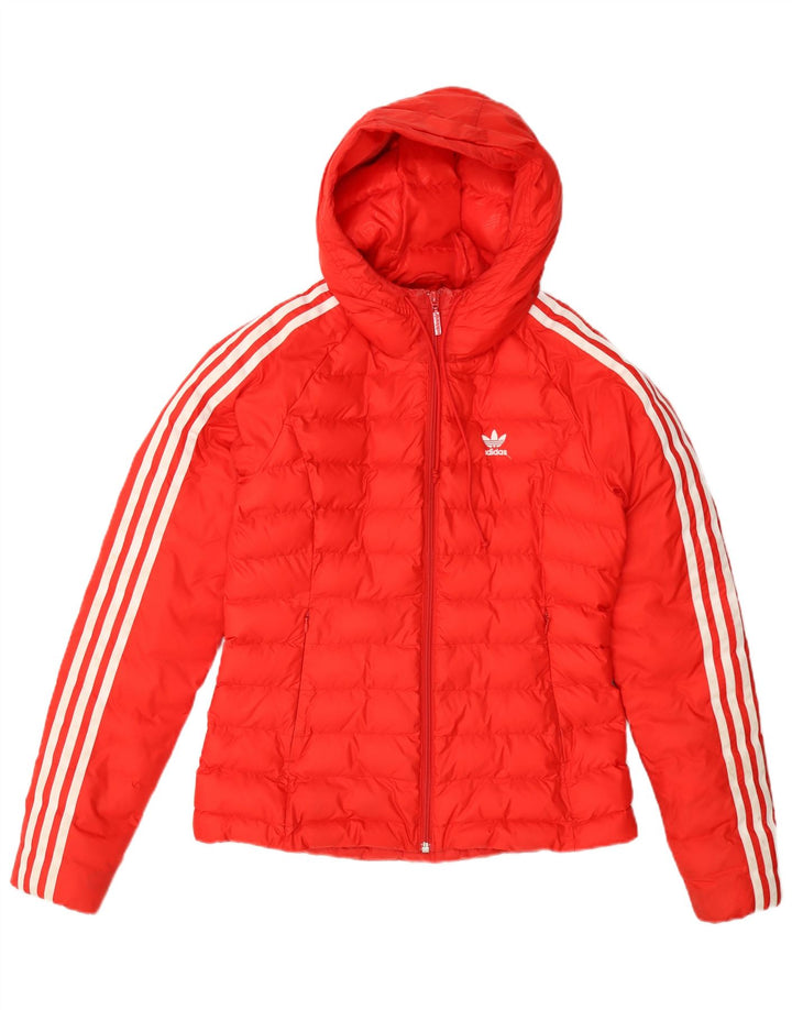 Adidas, polstret hættejakke til kvinder, UK 8 Small Orange Nylon