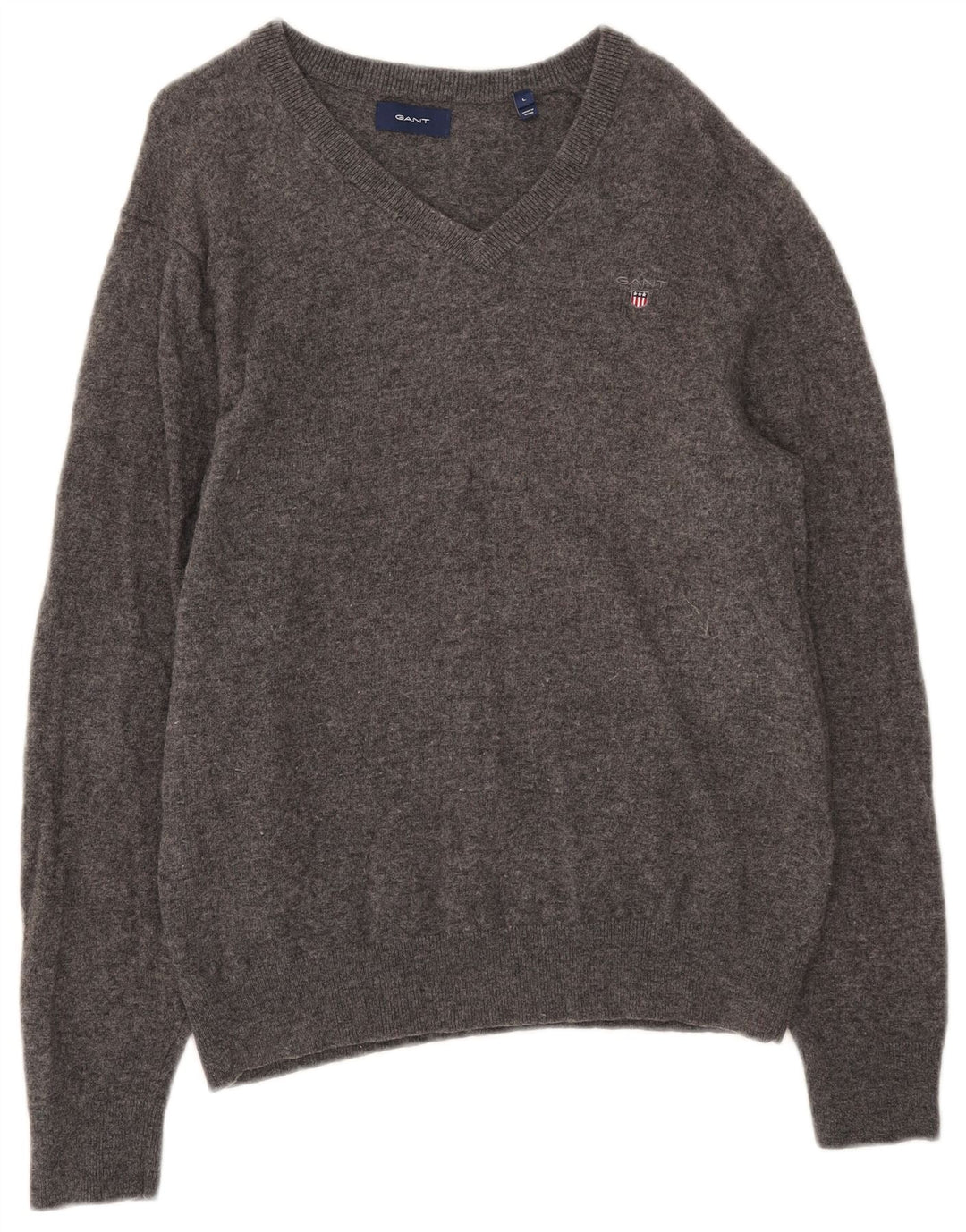 Gant Dame V-hals sweater UK 16 Stor Grå Uld