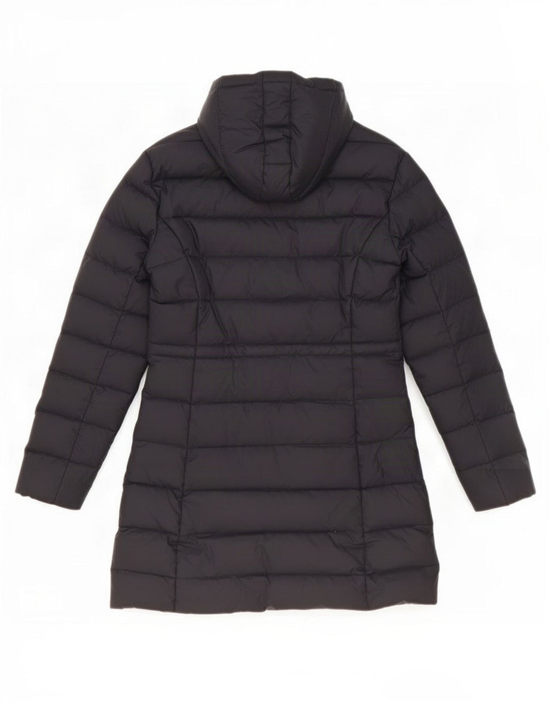 Benetton Dame Hætte Polstret Frakke IT 44 Medium Sort Polyester