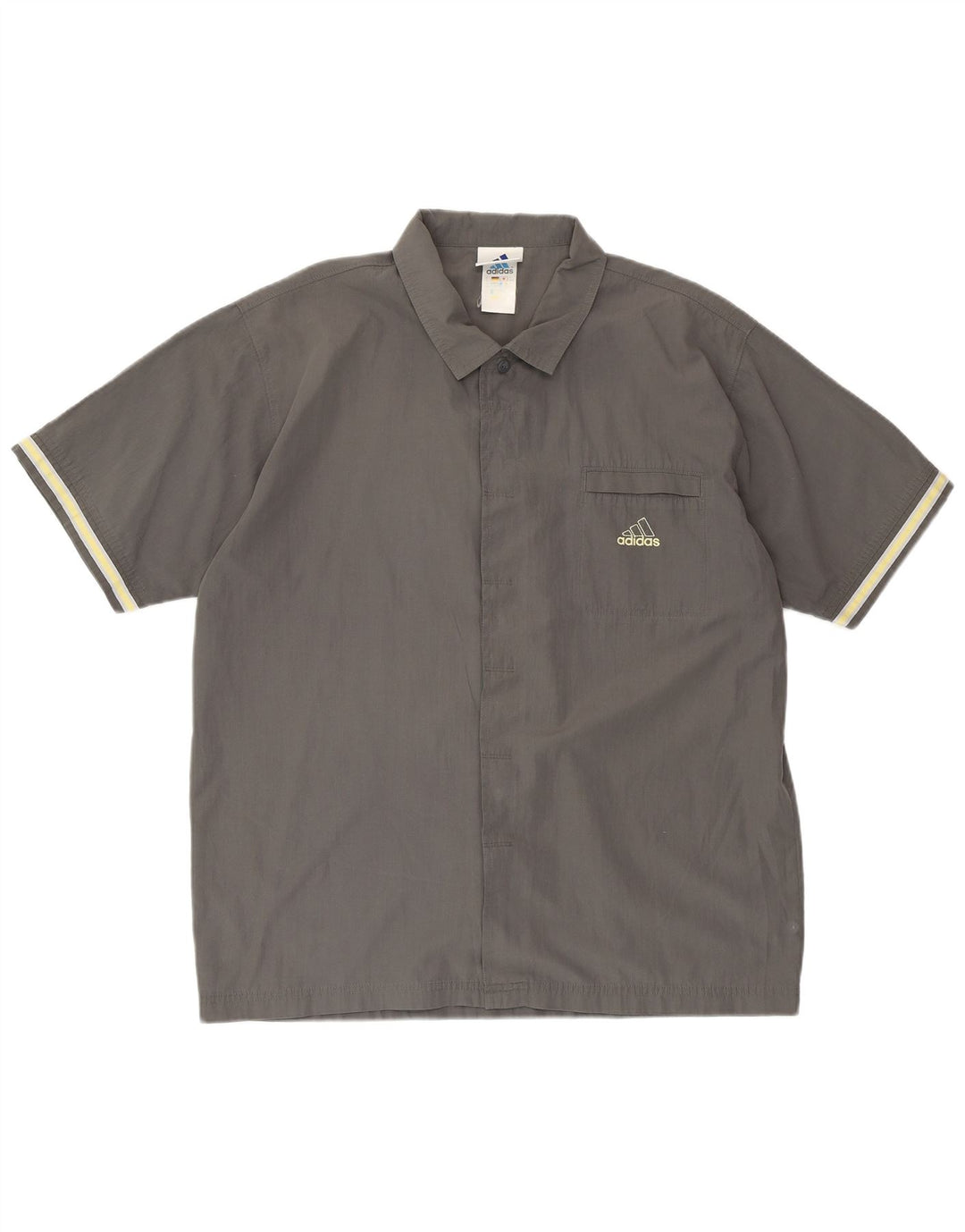 ADIDAS Kortærmet Herreskjorte UK 44 /46 Stor Grå Bomuld