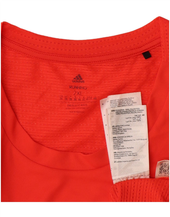 ADIDAS Herre T-Shirt Top 2XL Orange Polyester