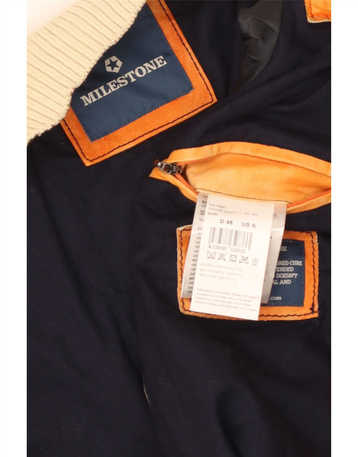 Milestone Herre Ruskind Bomber Jacket UK 36 Small Orange Læder