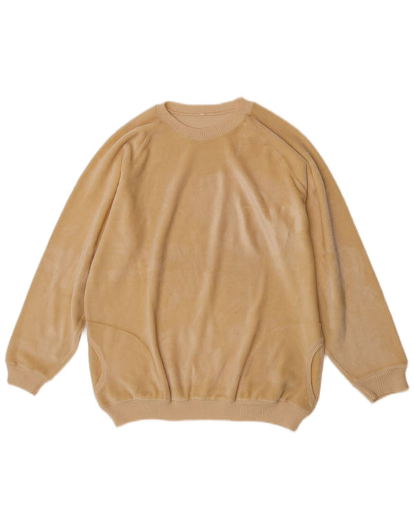 Vintage Dame Velour Sweatshirt Jumper IT 50 XL Gul