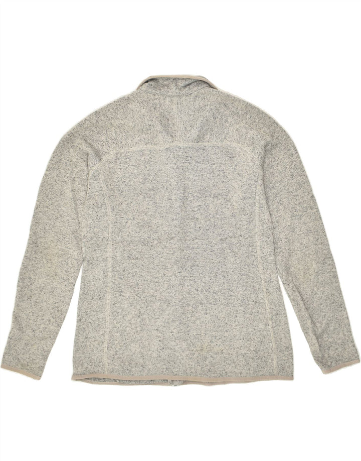 EDDIE BAUER Womens Tracksuit Top Jacket UK 16 Large Grey Flecked Polyester | Vintage Eddie Bauer | Thrift | Second-Hand Eddie Bauer | Used Clothing | Messina Hembry 
