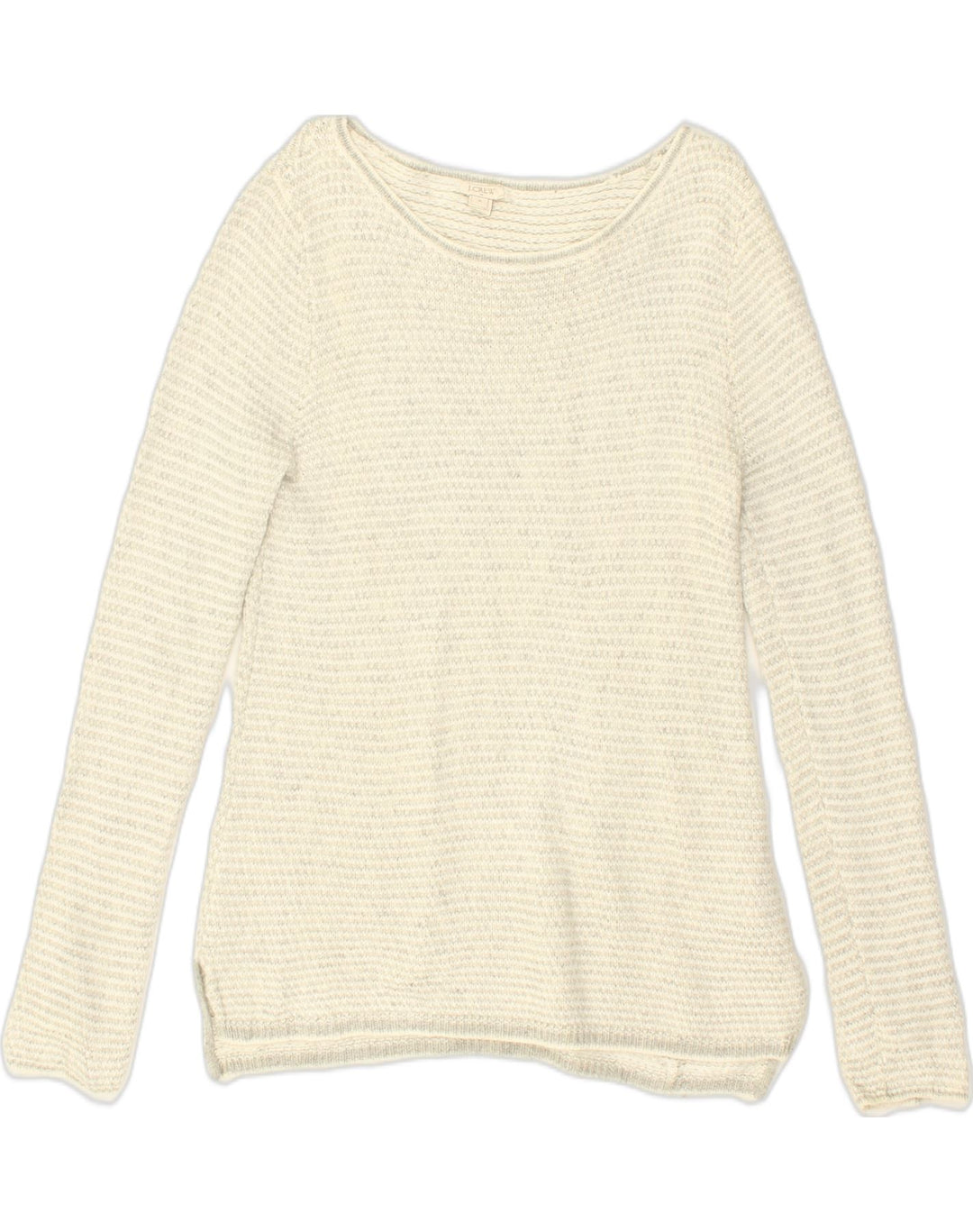 J. CREW Womens Crew Neck Jumper Sweater UK 14 Medium Beige Viscose | Vintage J. Crew | Thrift | Second-Hand J. Crew | Used Clothing | Messina Hembry 