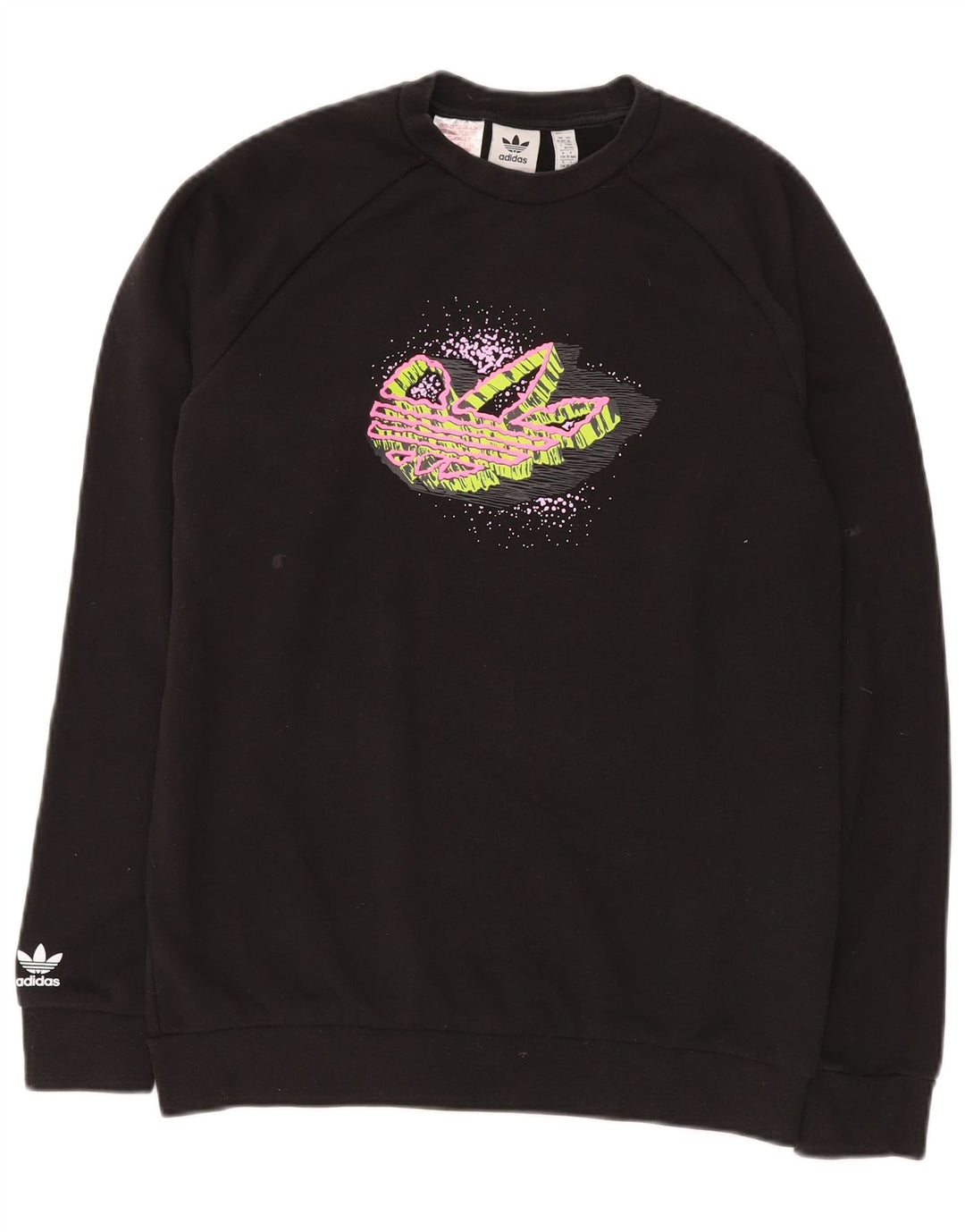 ADIDAS Grafisk Sweatshirt-trøje til drenge 15-16 år Sort bomuld