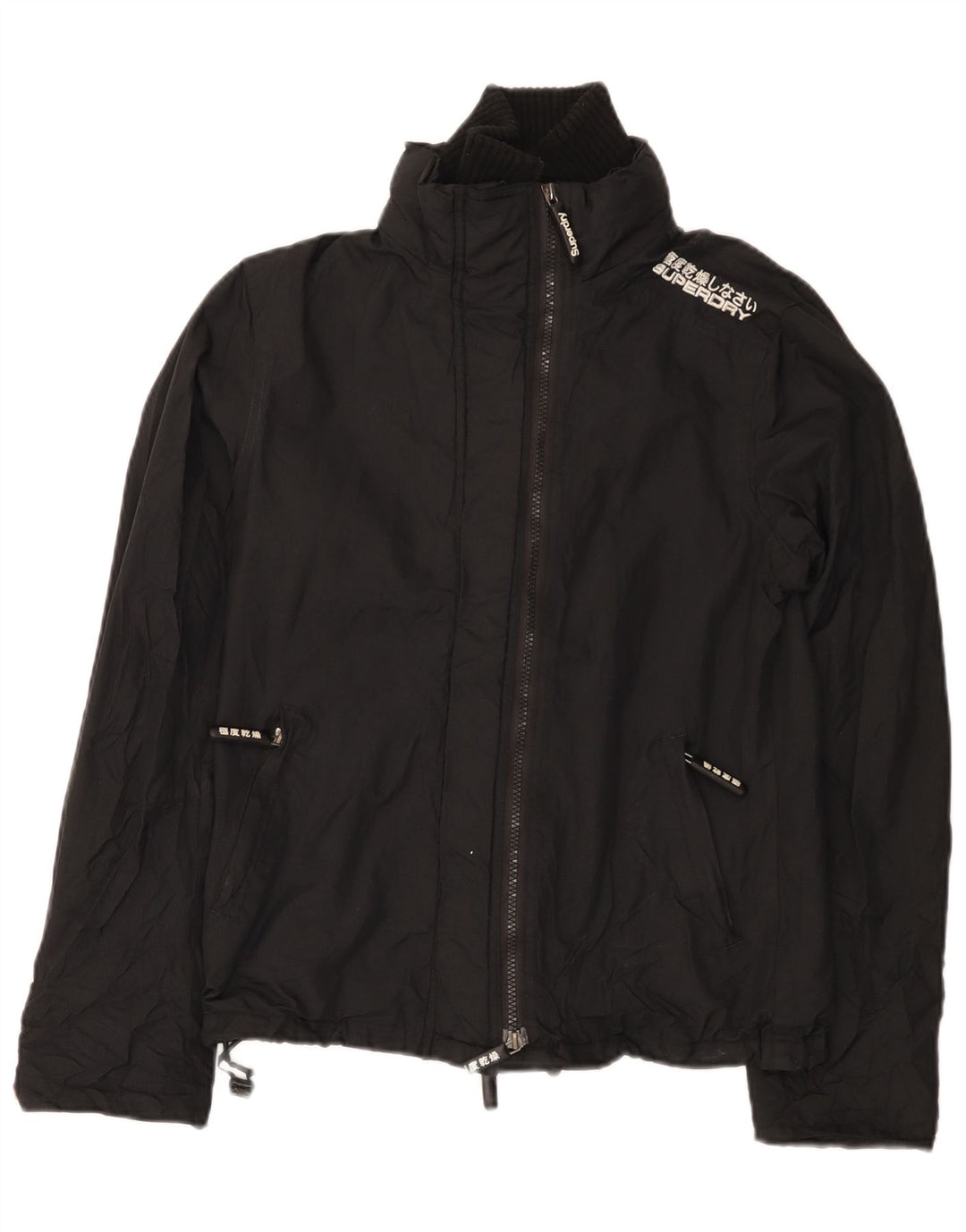 Superdry piger grafisk regnjakke 11-12 år Stor sort nylon