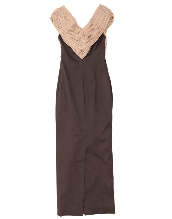 Karen Millen Dame ærmeløs Maxikjole UK 10 Small Grey Colourblock