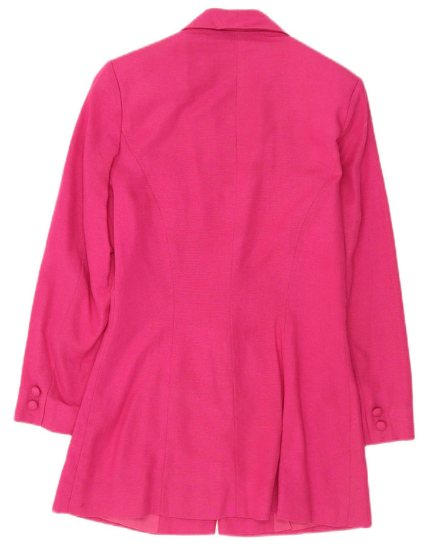 Vintage dame 3-knaps blazerjakke UK 8 Small Pink Viscose