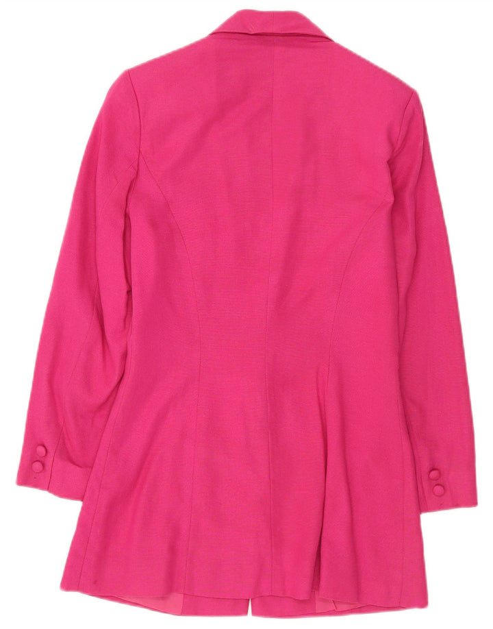 Vintage dame 3-knaps blazerjakke UK 8 Small Pink Viscose
