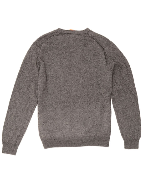 Hugo Boss Herre sweater med rund hals XL Grå Flecked Bomuld