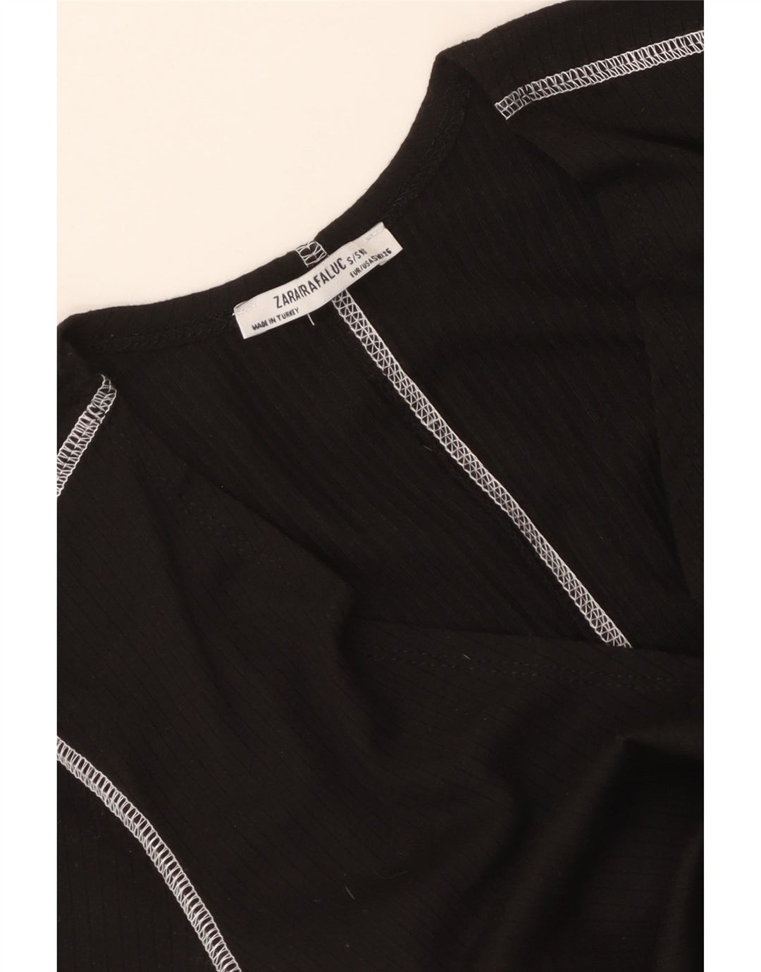 Zara Womens Crop Bluse Top UK 8 Small Black