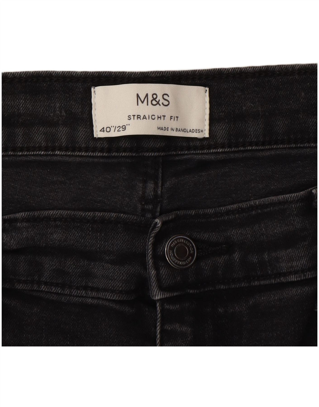 Marks & Spencer Straight Jeans til mænd W40 L29 Grå bomuld