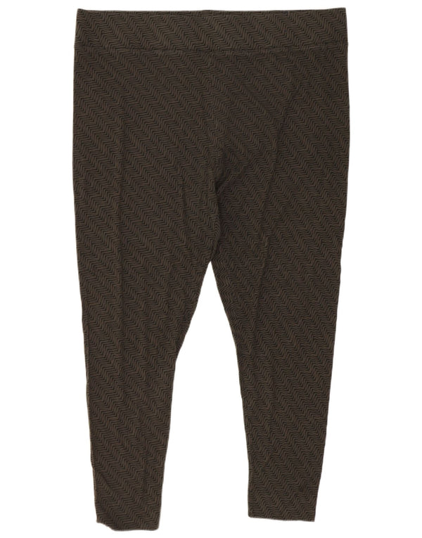 Marks & Spencer Dame Capri Leggings UK 20 2XL Khaki Geometrisk Viscose
