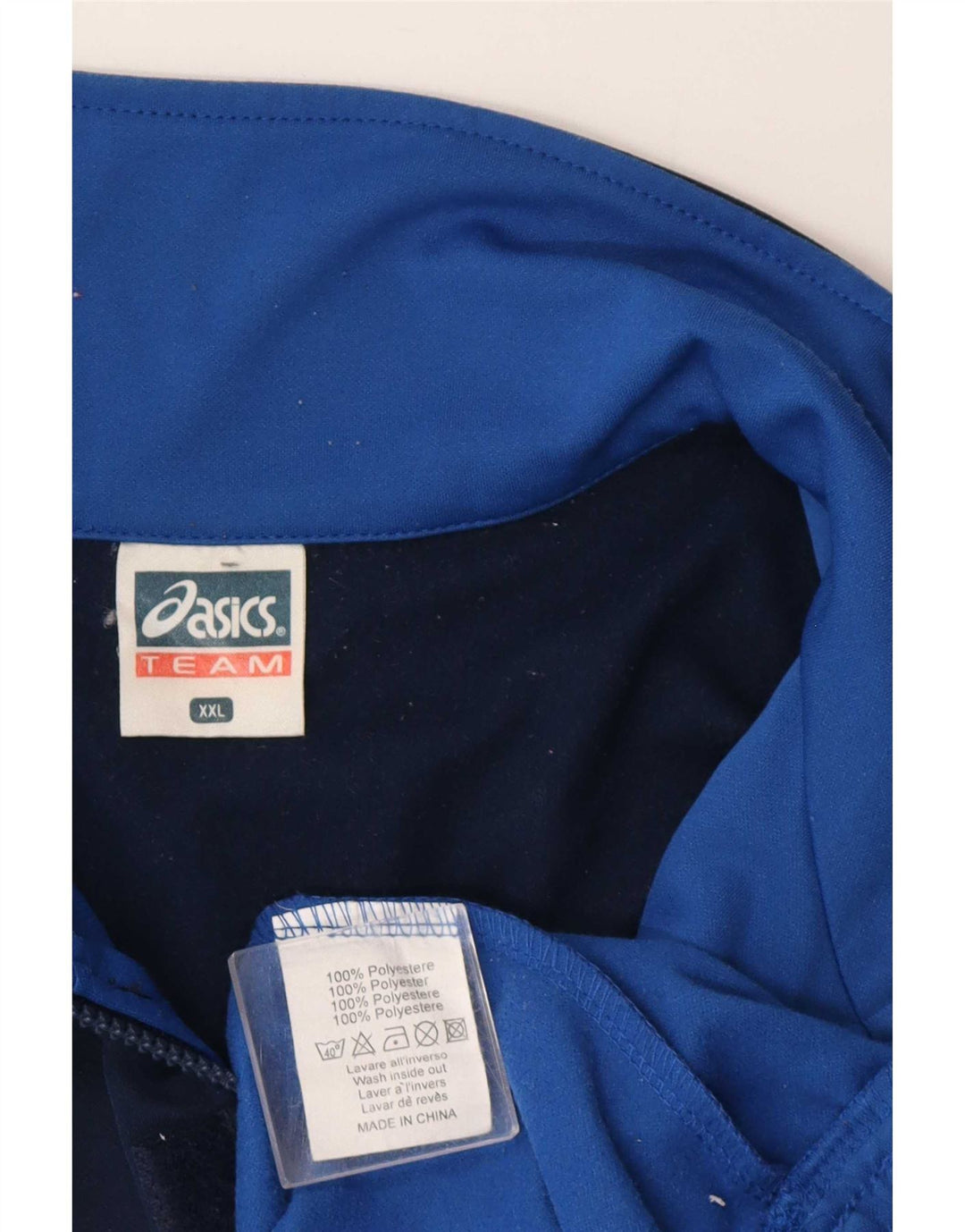 Asics Herre Grafisk Zip Neck Pullover Træningsdragt Top 2XL Blå Colourblock