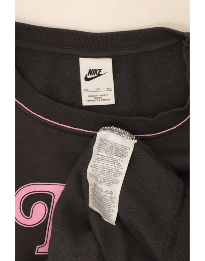 Nike grafisk sweatshirt til mænd 2XL grå bomuld