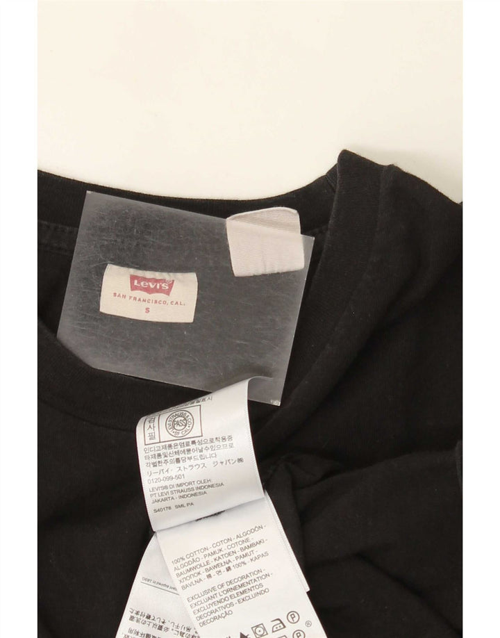 Levi's Dame T-Shirt Top UK 10 Lille Sort Bomuld