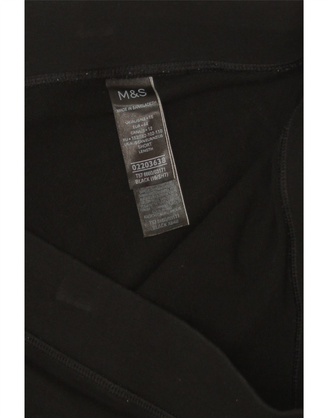 Marks & Spencer Womens Leggings UK 16 Large Black Bomuld