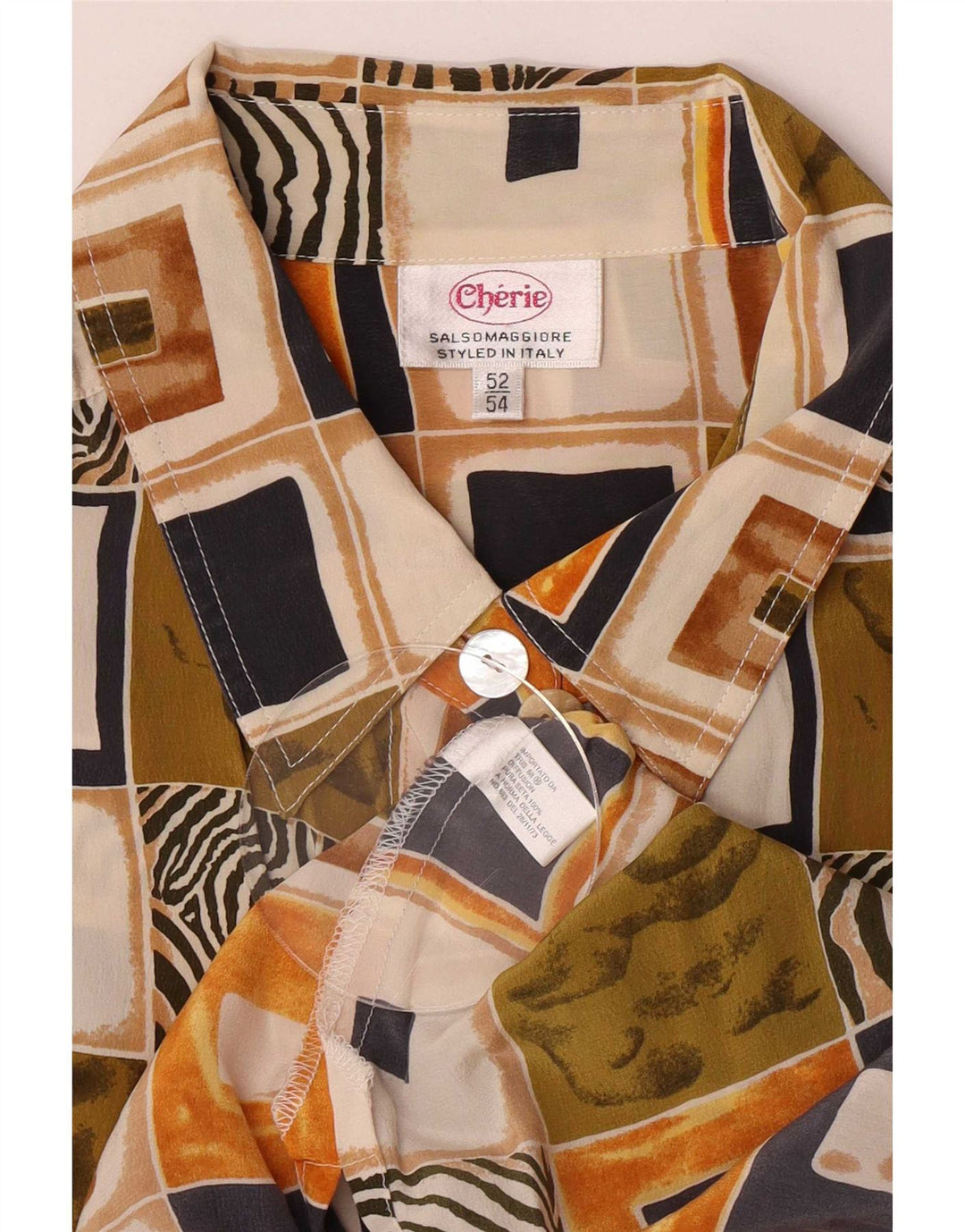 Cherie Kortærmet skjorte til kvinder IT 52/54 2XL Flerfarvet Patchwork Retro
