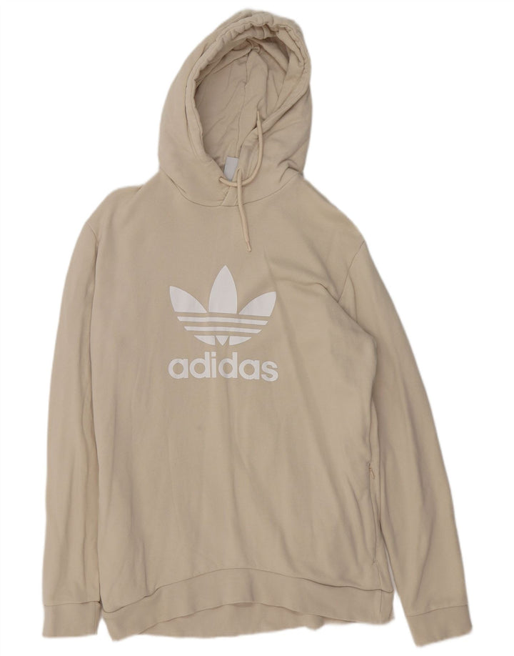 Adidas grafisk hættetrøje til mænd mellem beige bomuld