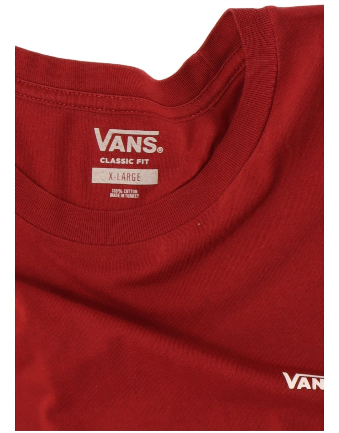 Vans Herre Classic Fit T-Shirt Top XL Rød Bomuld