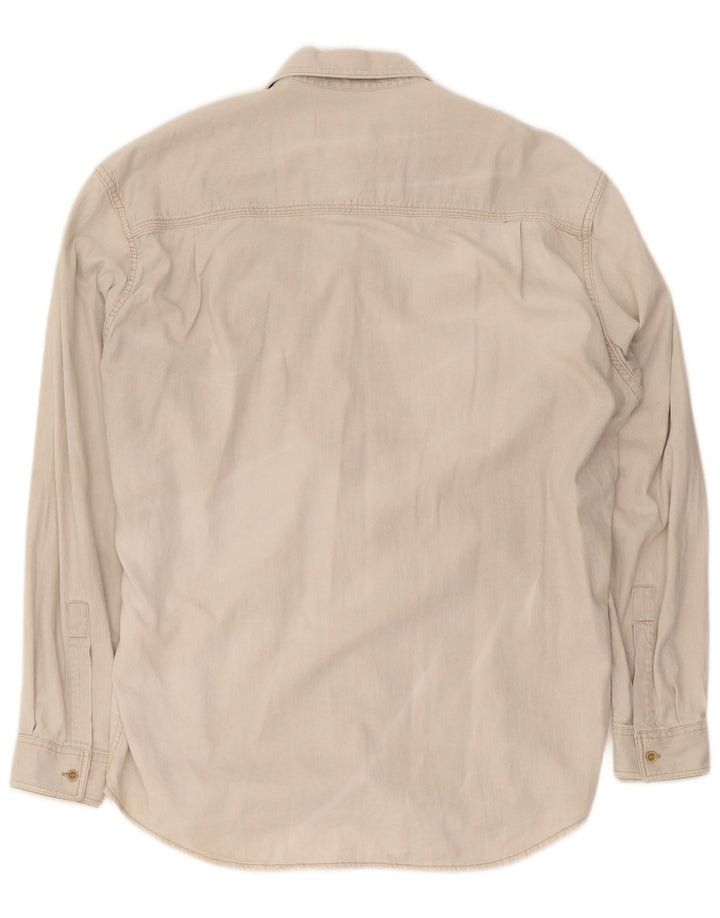 Marlboro Classics Denimskjorte til mænd Stor Beige Bomuld