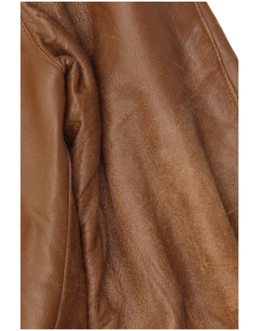 VINTAGE Dame Læderjakke IT 48 XL Brun Læder