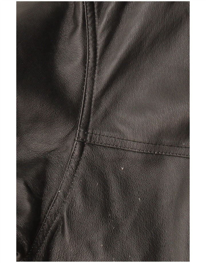 IN EXTENSO Mens Leather Jacket UK 38 Medium Black Leather